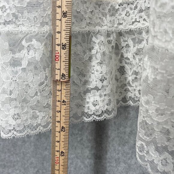 Youth Form VTG Midi Slip Dress Size 36 White Pleated Lace Dainty Bridal Coquette - Picture 10 of 12